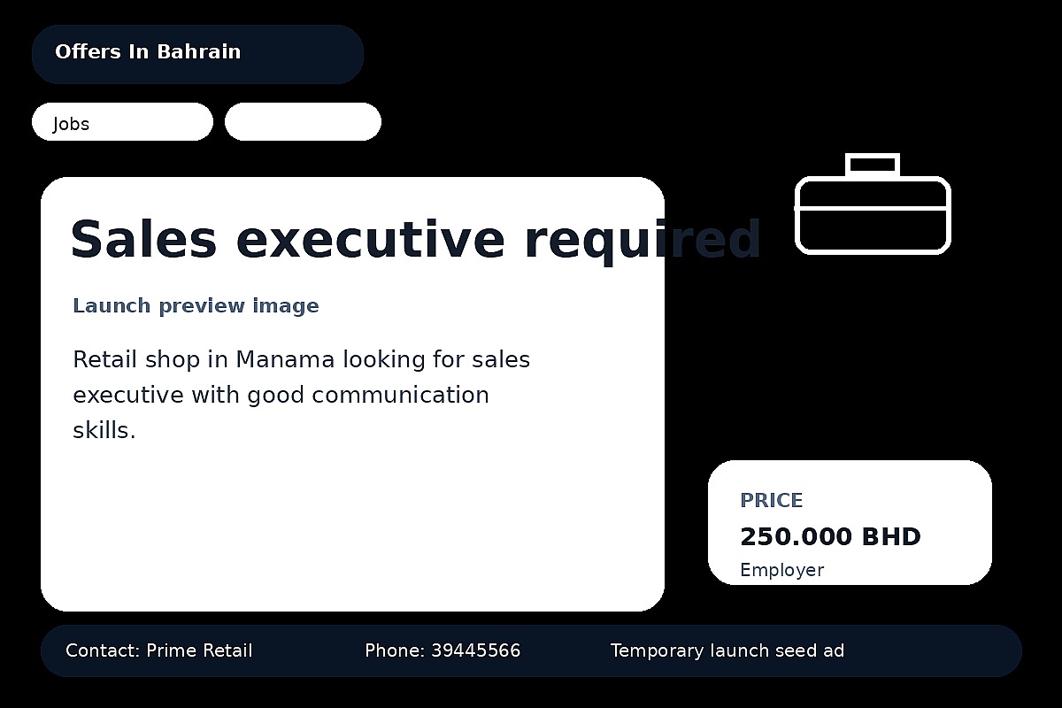Sales executive required